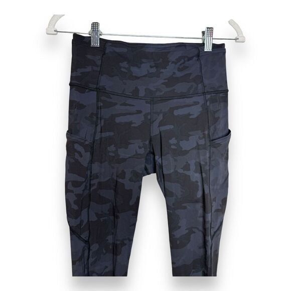 Lululemon Fast Free HR Tight 25" NULUX Size 6 Heritage 365 Camo Coal H3DC 75292 - Picture 1 of 8